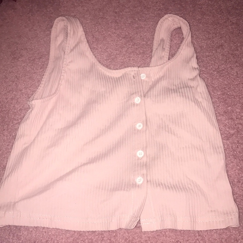 Light pink button up tank top